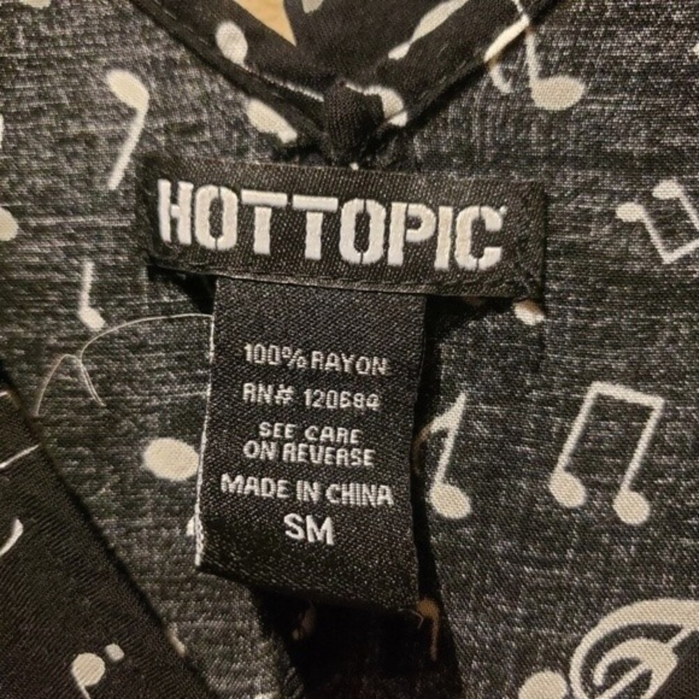 Hot Topic Fit and Flare Black White Music Note Dress Size Small - Picture 5 of 7
